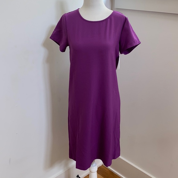 NWOT Chelsea28 Crepe Shift Dress in Purple - Picture 2 of 8